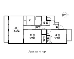 トレビーチナB【3階】の間取り