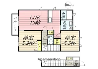 コンフォートリンナ 3番館【2階】の間取り