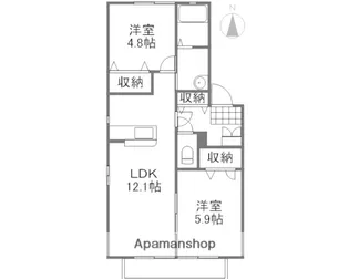 シャーメゾン野口 B棟【1階】の間取り