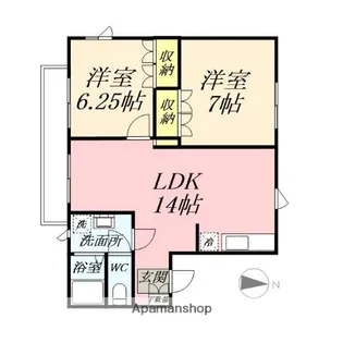 ブルーベリーパレス【2階】の間取り