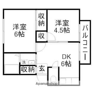 ミキハウス【102号室】の間取り