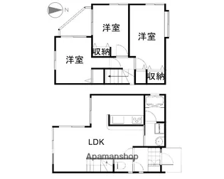 岡山県岡山市中区長岡【一戸建】の間取り