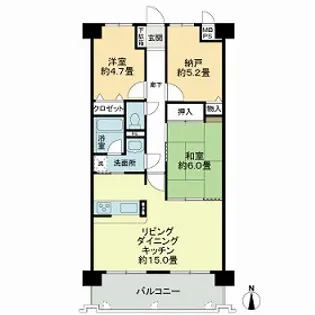 ライオンズマンション野田公園【2階】の間取り