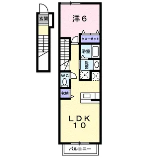 エヴァーグリーンB棟【2階】の間取り