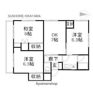3DKの間取り画像