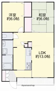 レスカール伊島【201号室】の間取り