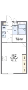 レオパレスOKURA【201号室】の間取り