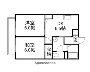 スカイハイツB【1階】の間取り
