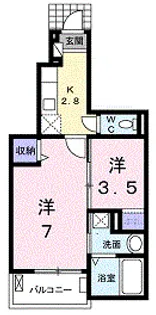ノーブル中野【1階】の間取り