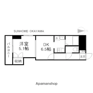 KM大元駅前【4階】の間取り