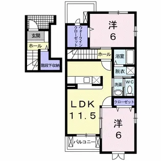 ラ・メゾン爽 B棟【2階】の間取り