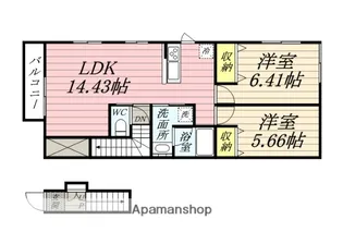 ドミール岡南【2階】の間取り