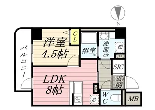 WEST ONE【4階】の間取り