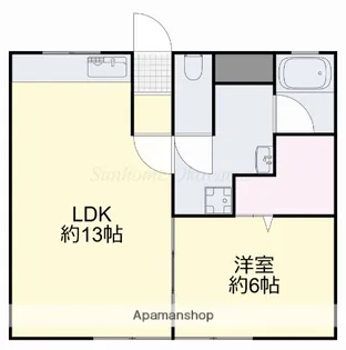 スカイハイツ B棟【8号室】の間取り