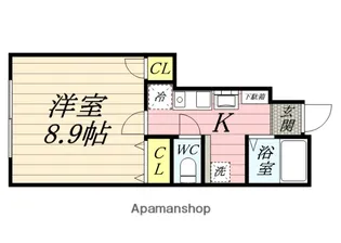 フルーリー中撫川 B棟【1階】の間取り