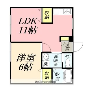 コーポ中井B【103号室】の間取り