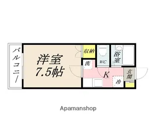 カーサ城北弐番館【105号室】の間取り