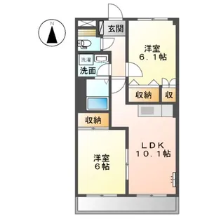 ベルグランデ高柳【5階】の間取り