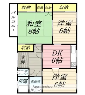 江国アパート【E号室】の間取り