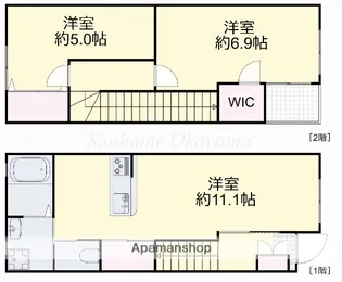 岡山県岡山市中区山崎【テラスハウス】の間取り