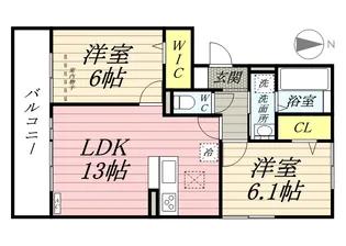 グラシューヴェルジェ B棟【1階】の間取り