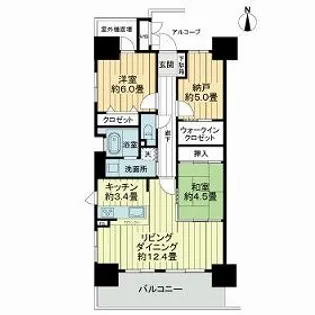 アルファスマート西川緑道公園【15階】の間取り