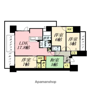 ロイヤルガーデン大元駅前【14階】の間取り