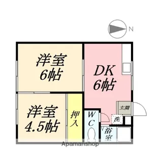 コーポかたやまA【205号室】の間取り