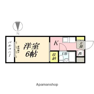 シャルム岡本【107号室】の間取り
