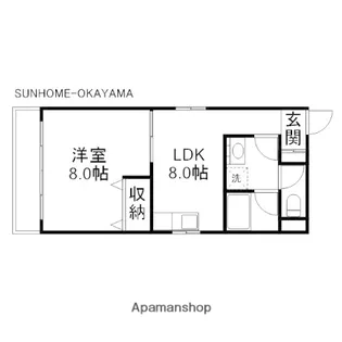 倉元ビル【4階北号室】の間取り