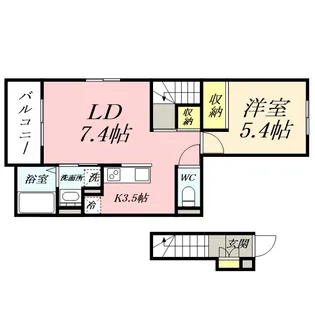 プレステージ花ずいG【2階】の間取り