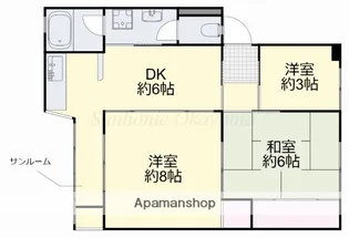 シャンティ浜野【3階】の間取り