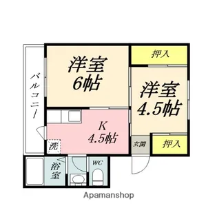 ヴィラナリー国ヶ原 2号棟【3階】の間取り