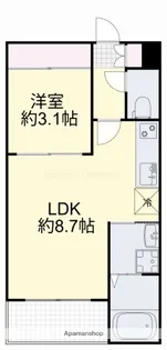 REGALEST門田屋敷【102号室】の間取り