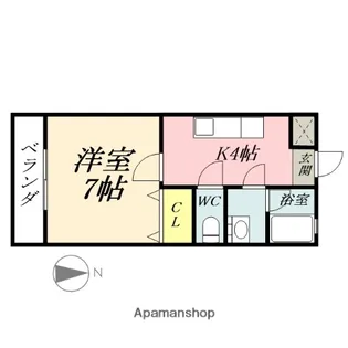 成広伊田コーポ【1階】の間取り