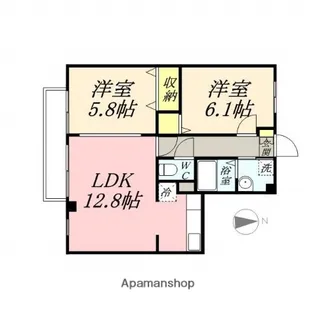 フォブール富田【201号室】の間取り
