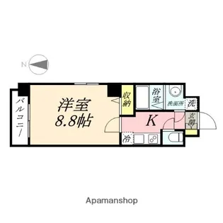グランフォンテーヌ奉還町【9階】の間取り