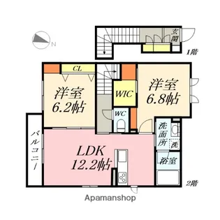 シャーメゾン下伊福本町【2階】の間取り