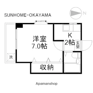 ラッキーハウス 南棟【2階】の間取り