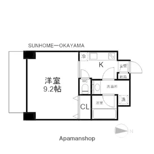 THE MODERN奉還町【9階】の間取り