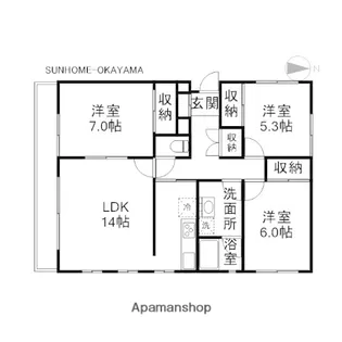 ハウス津倉【2階】の間取り