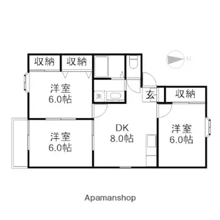 アーバン・ハイツ松新Ⅱ A棟【2階】の間取り