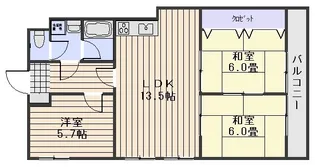 シティマンション岩田【5階】の間取り