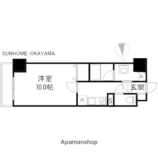 THE MODERN 岡山駅前【502号室】の間取り