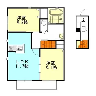 Calm Hills 6番館【203号室号室】の間取り