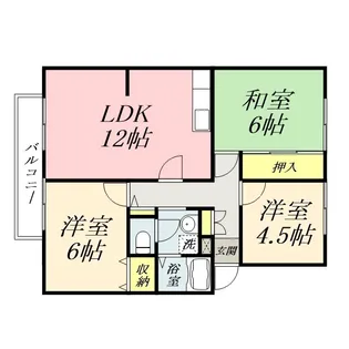 サンビレッジ西大寺【1階】の間取り