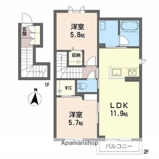 シャーメゾン東花尻【201号室】の間取り