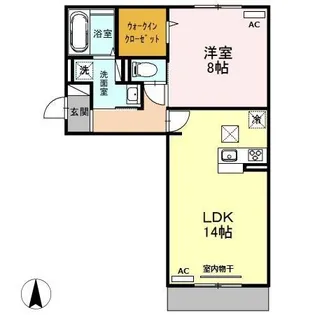 サニーフラット西市 A棟【1階】の間取り