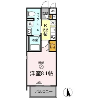 フォレスタ岡山医大南【3階】の間取り