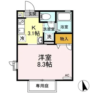 メゾン・セティ Ⅳ棟【1階】の間取り